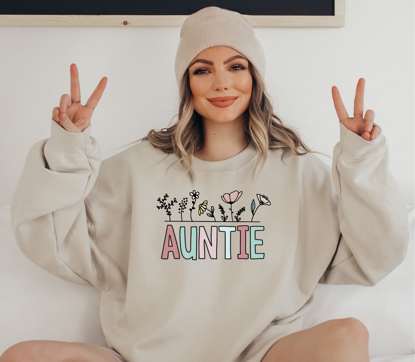 Auntie Floral Crewneck