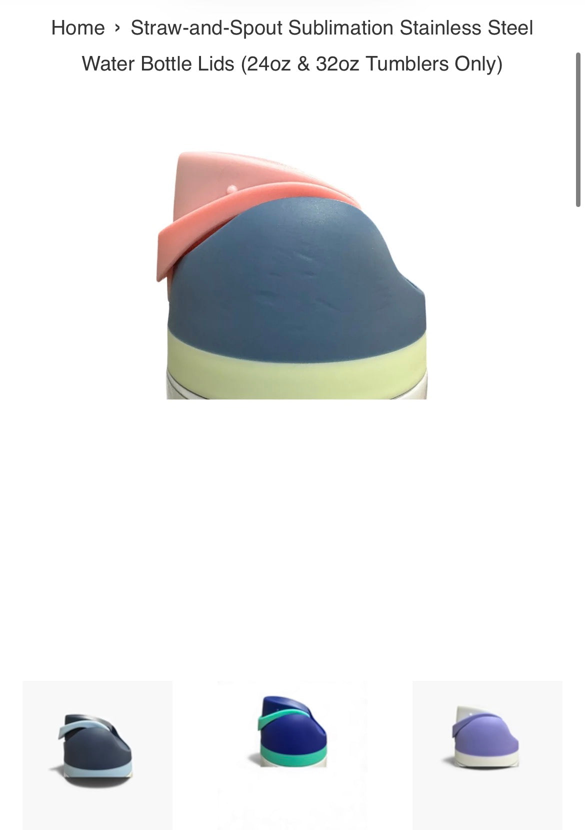 Straw-and-Spout Water Bottle Lids (24oz & 32oz)