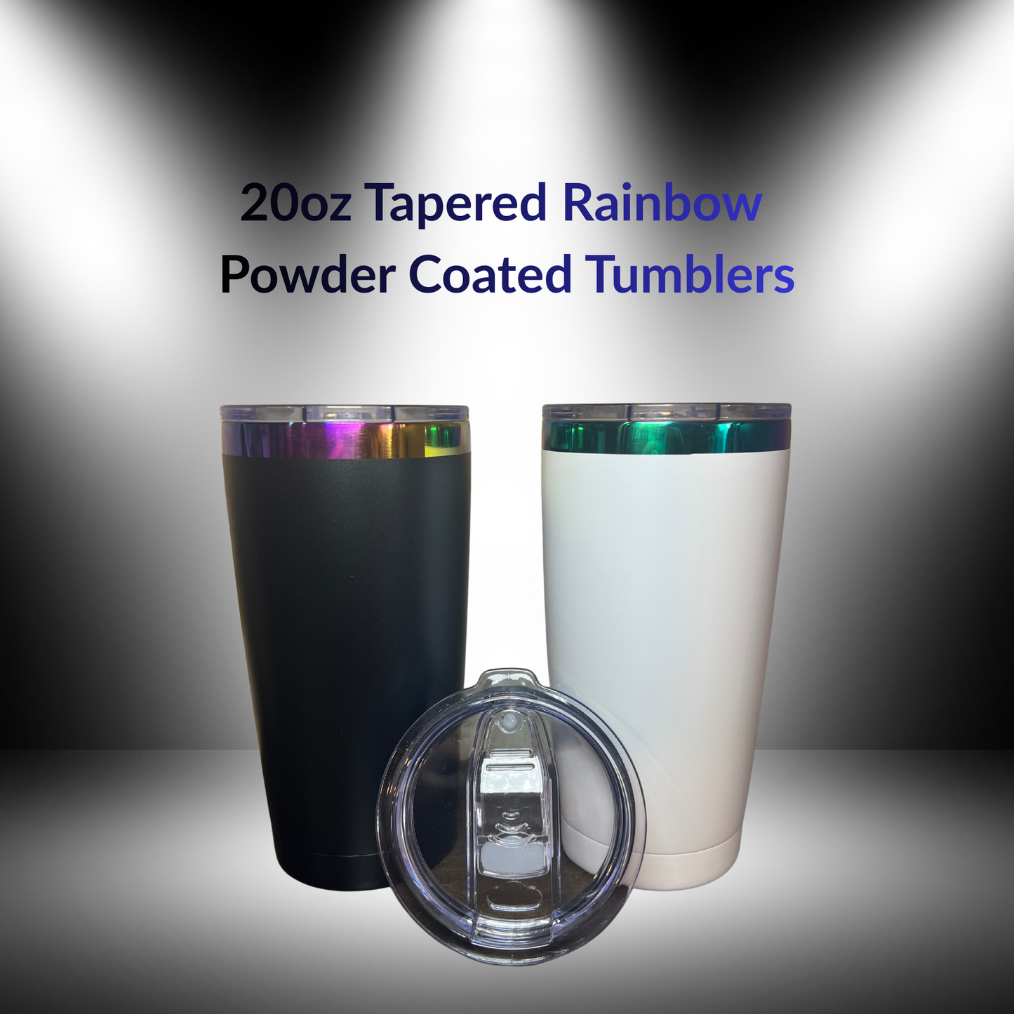 20oz Tapered Rainbow Powder Coated Tumblers