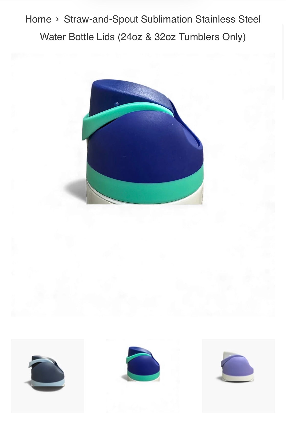 Straw-and-Spout  Water Bottle Lids (24oz & 32oz)