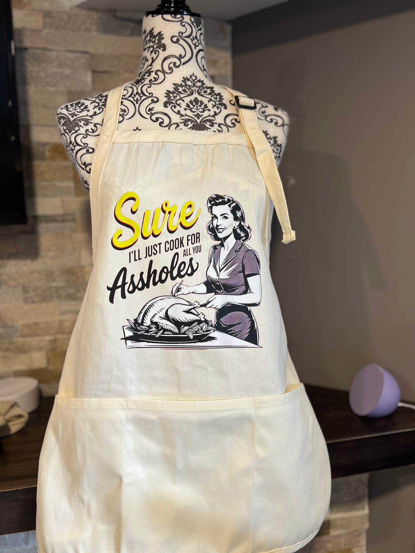 Full-Length Apron with Pouch Pocket