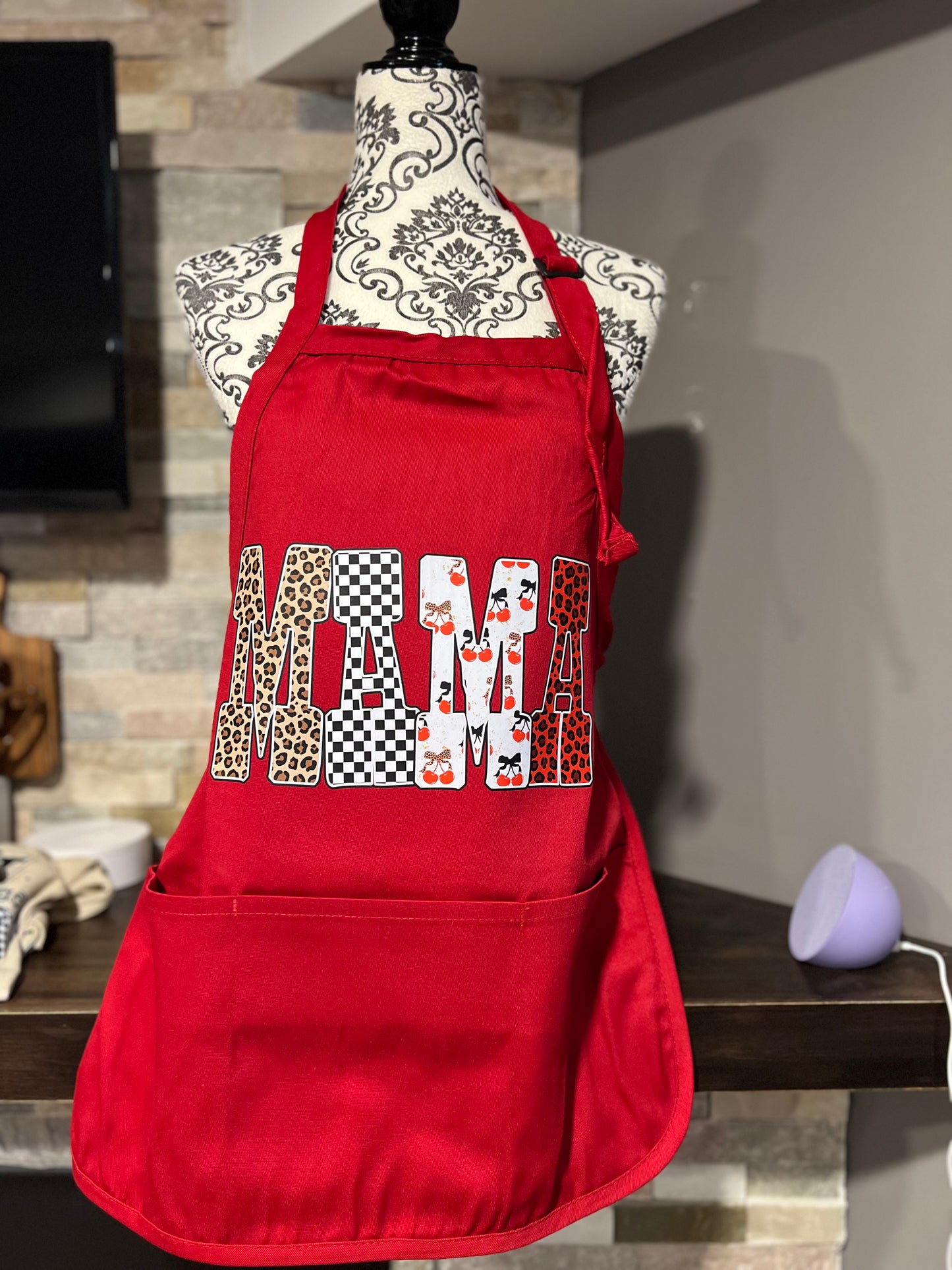 Full-Length Apron with Pouch Pocket
