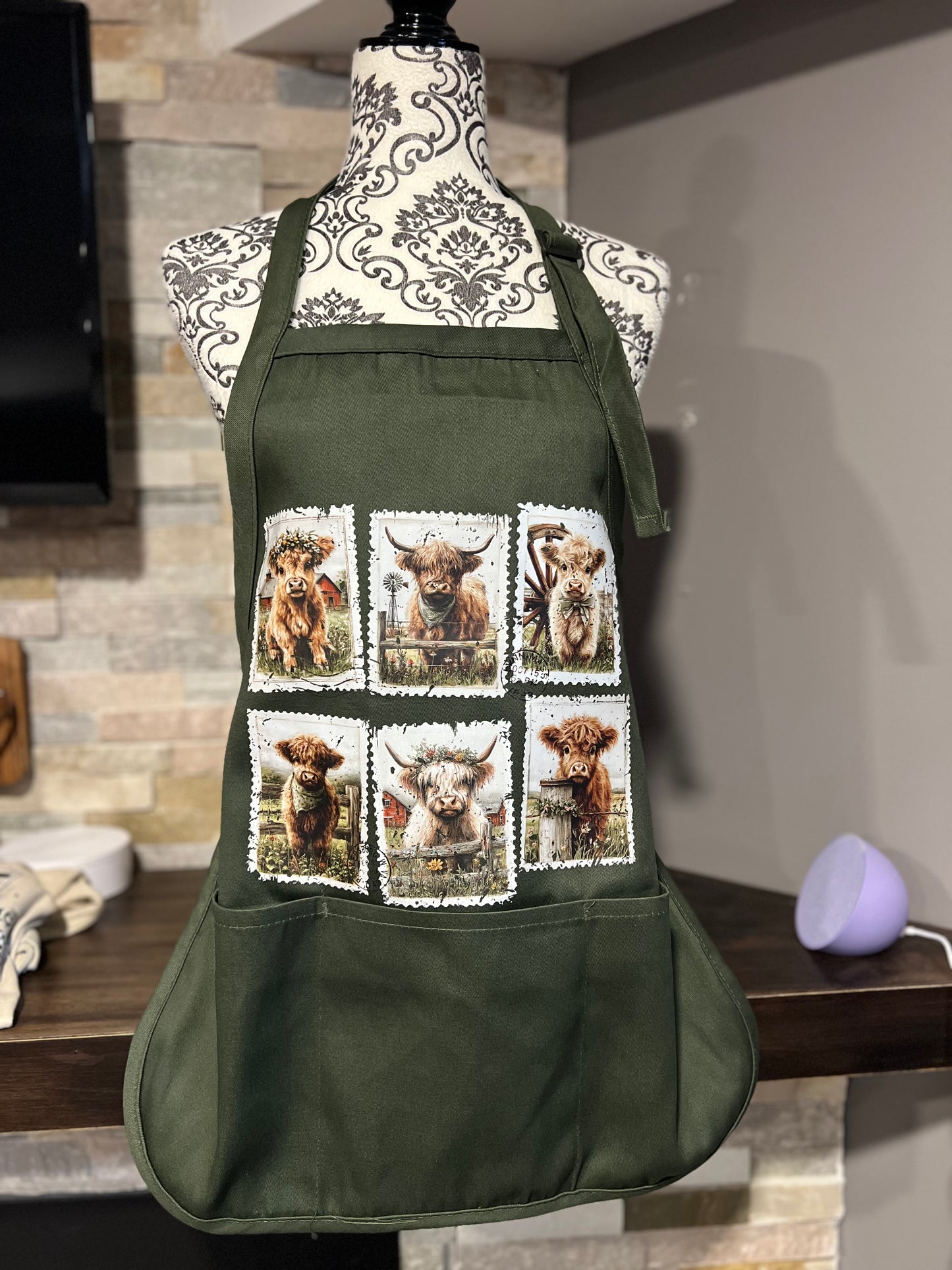 Full-Length Apron with Pouch Pocket