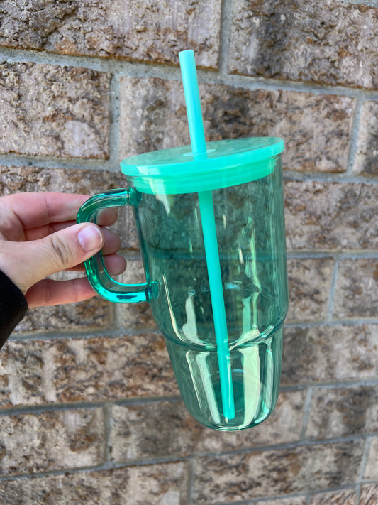 17oz Coloured Glass Sublimation  Mug with Handle