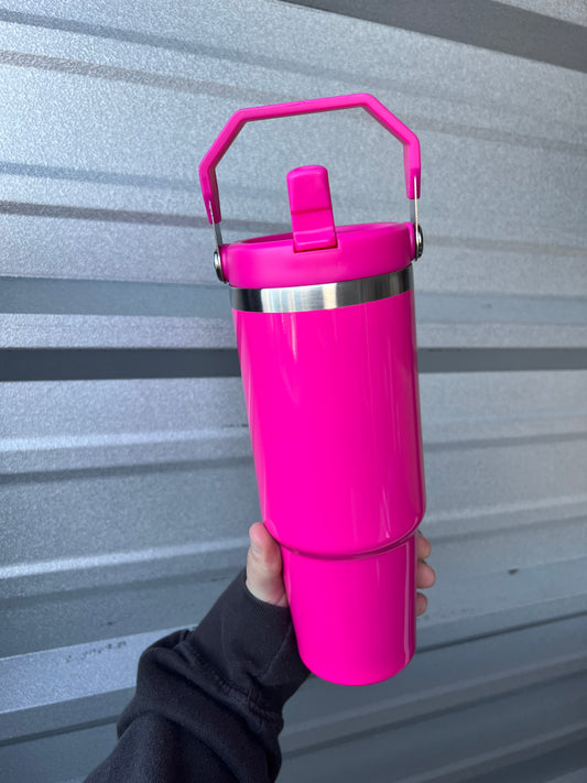 30oz Sublimation Blank Stainless Steel Travel Tumbler with Handle