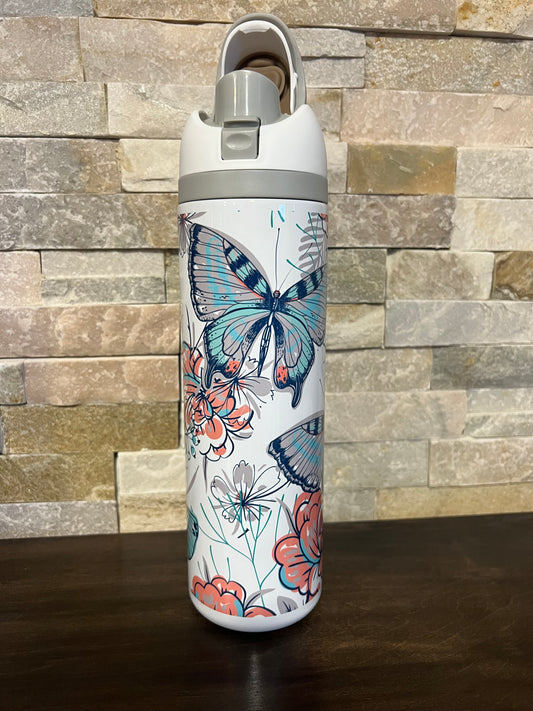 32oz Owala Dupe (Floral Butterfly)