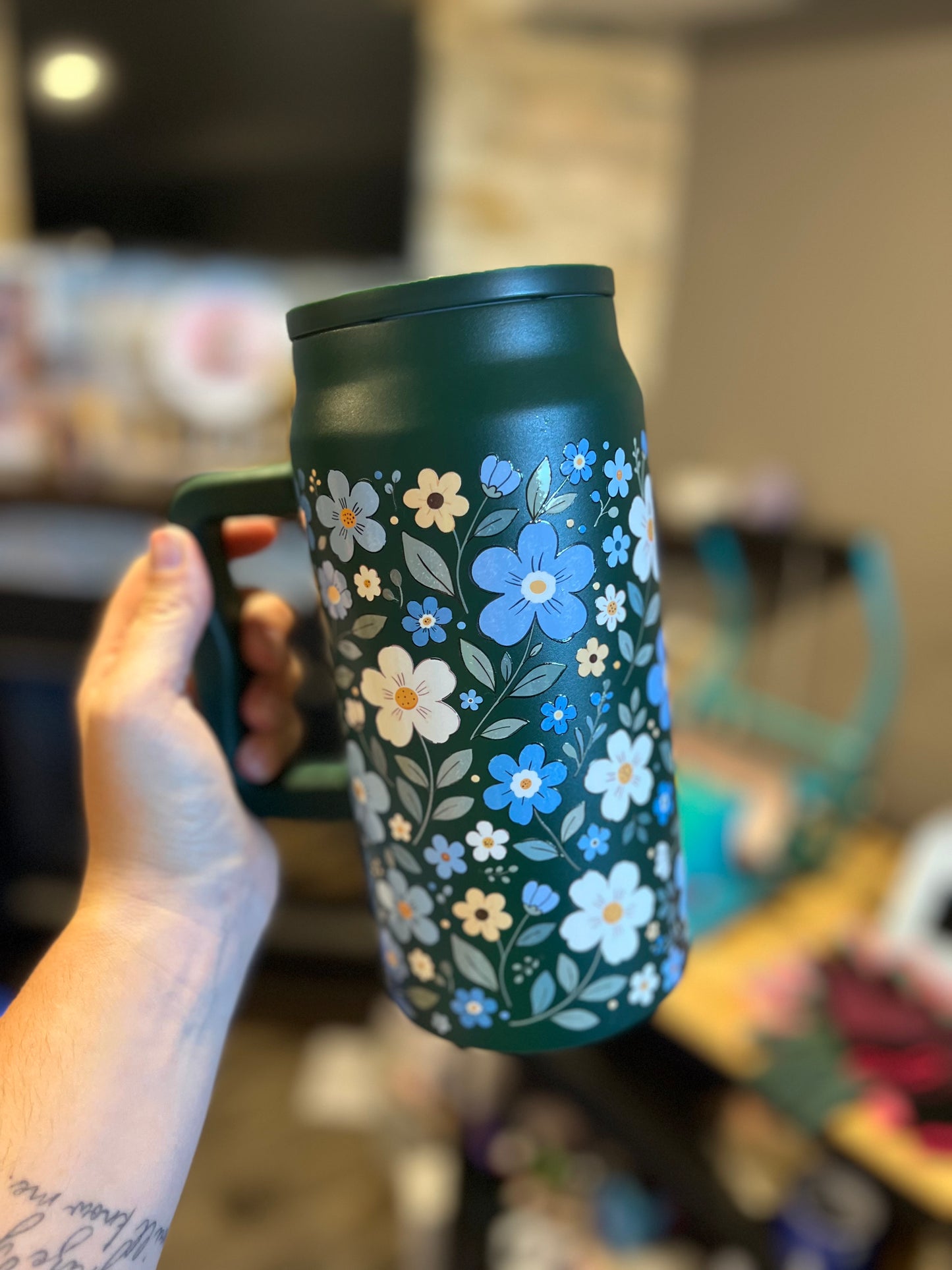 50oz Green Floral Thermal