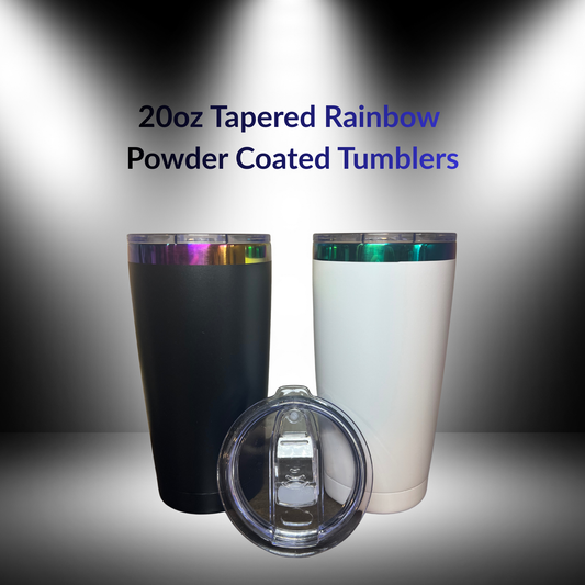 20oz Tapered Rainbow Powder Coated Tumblers