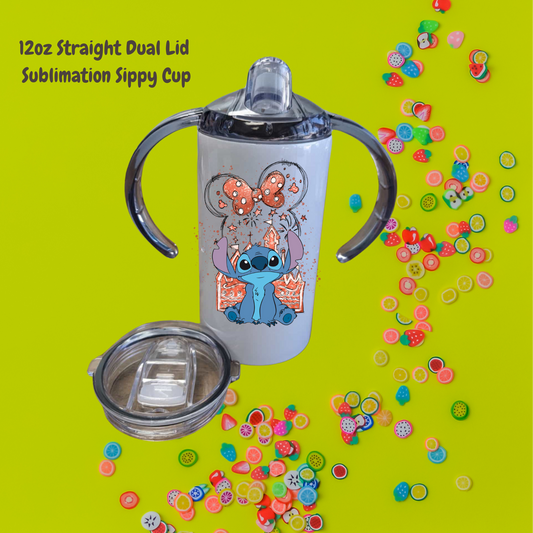 12oz Straight Dual Lid Sublimation Sippy Cup
